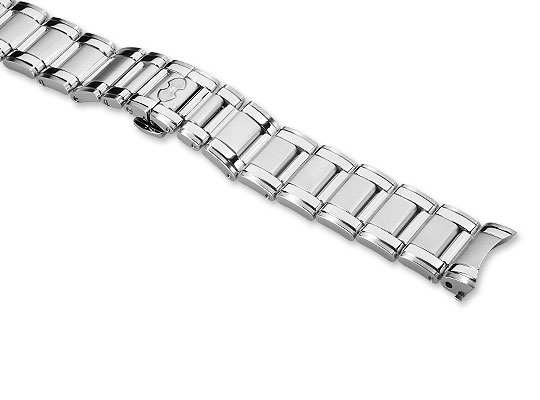 Stainless steel bracelet with diver buckle, satin brushed and polished surface