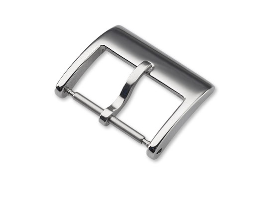 Leather strap buckle, stainless steel, polished