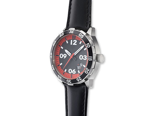 Quartz watch with turnable bezel, stainless steel, waterproof up to 100m
