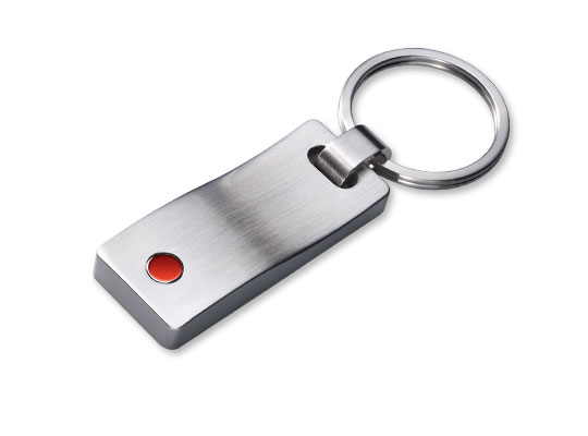 Key ring, stainless steel, satin brushed with applied logo
